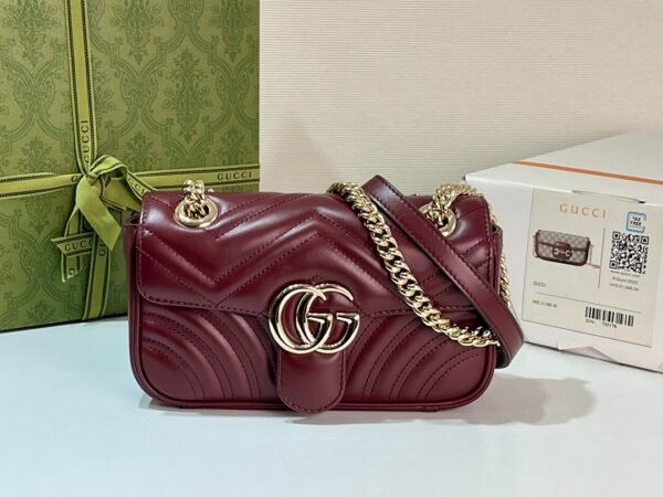 ❤️New imported original leather G's latest Marmont chain shoulder bag with wavy pattern