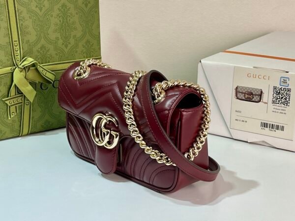 ❤️New imported original leather G's latest Marmont chain shoulder bag with wavy pattern - 图片 9