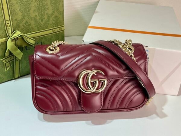 ❤️New imported original leather G's latest Marmont chain shoulder bag with wavy pattern - 图片 7