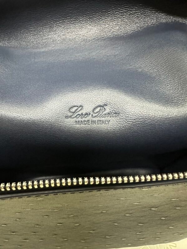 Loro piana Extra Pocket L23.5 Silver Buckle Item No.: FAI8511 Color: Midnight Blue Ostrich Leather - 图片 4