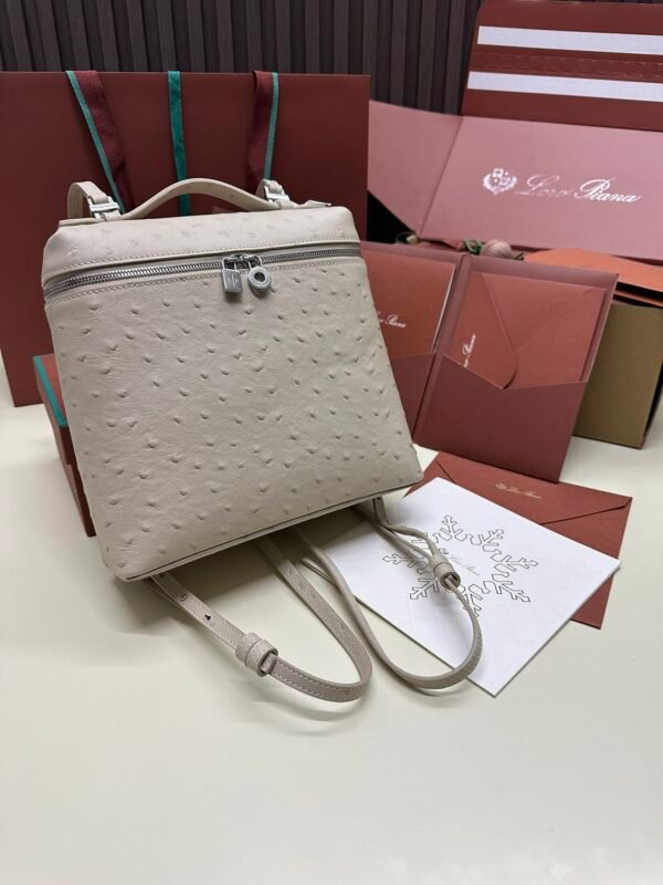 Loro piana Extra Pocket L23.5 Silver Buckle Item No.: FAI8511 Color: Light Beige Ostrich Leather - 图片 2