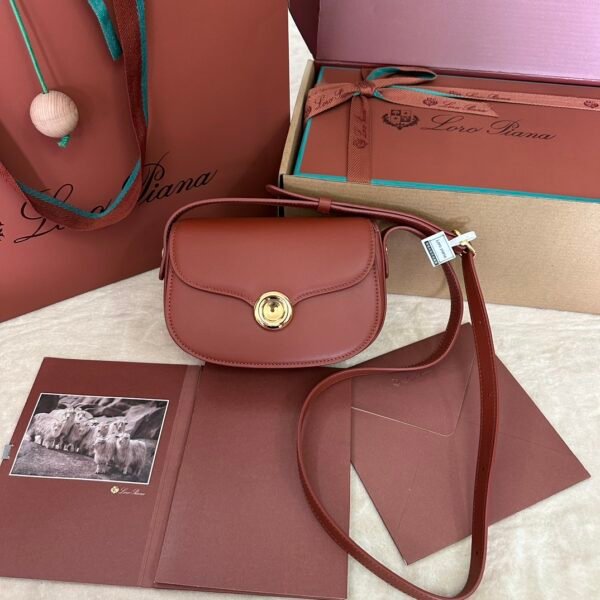 Loro piana saddle bag mini Color: red brown