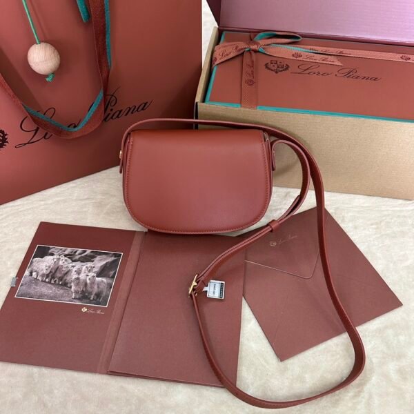 Loro piana saddle bag mini Color: red brown - 图片 2