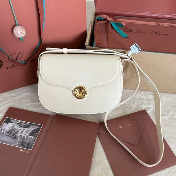 Loro piana saddle bag small Color: white palm print