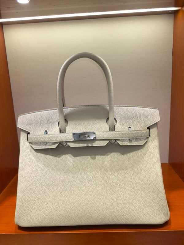 🌈🌈🌈【Ready Stock】BK 30cm original togo milkshake white silver buckle top craftsmanship fully hand-sewn [color]