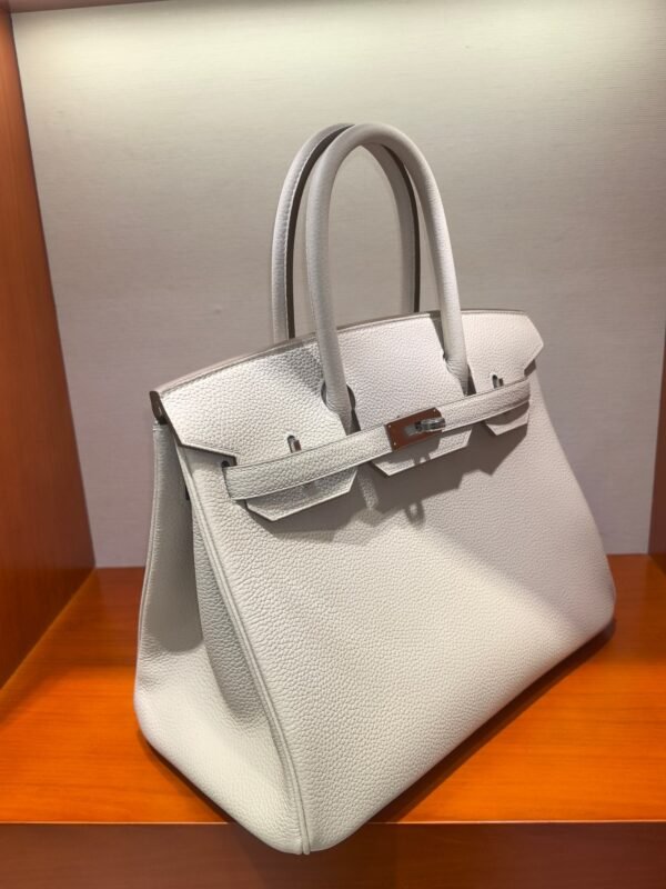🌈🌈🌈【Ready Stock】BK 30cm original togo milkshake white silver buckle top craftsmanship fully hand-sewn [color] - 图片 4