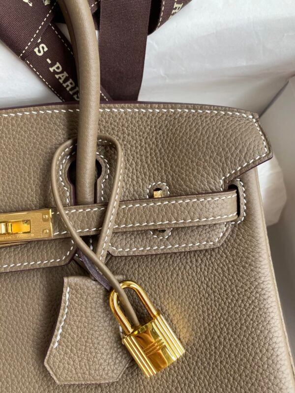 Birkin 25cm imported Togo leather elephant grey 🐘 gold buckle wax thread - 图片 9