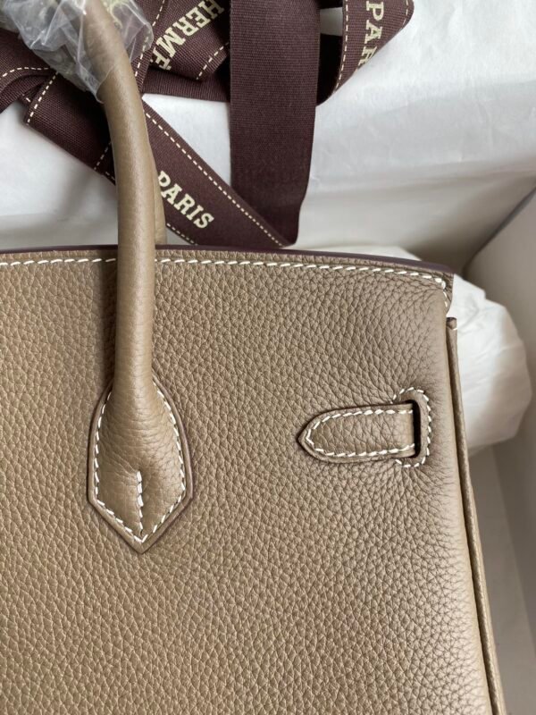 Birkin 25cm imported Togo leather elephant grey 🐘 gold buckle wax thread - 图片 8