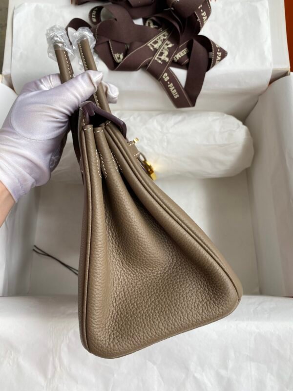 Birkin 25cm imported Togo leather elephant grey 🐘 gold buckle wax thread - 图片 7