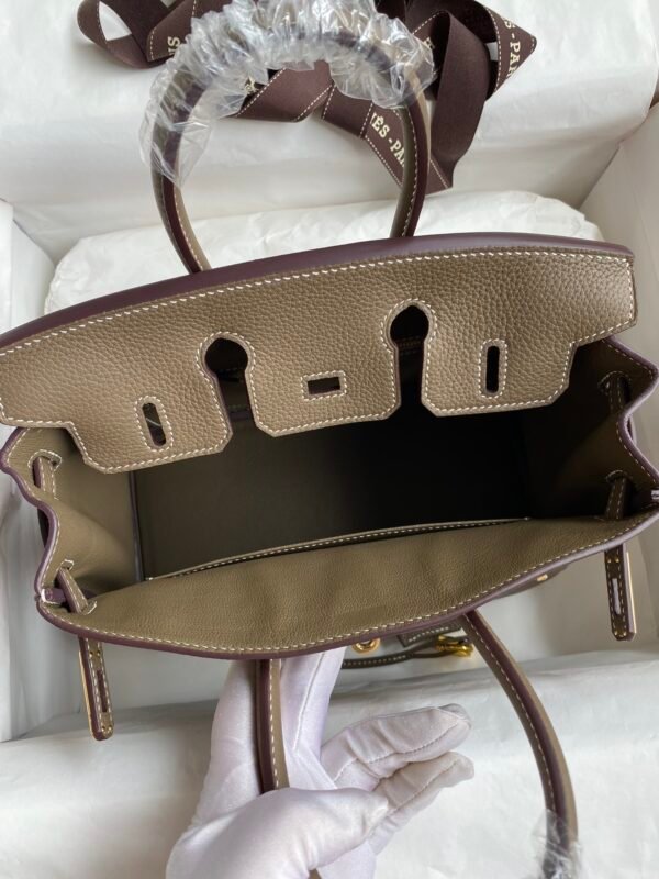 Birkin 25cm imported Togo leather elephant grey 🐘 gold buckle wax thread - 图片 5