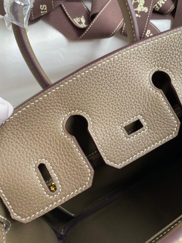 Birkin 25cm imported Togo leather elephant grey 🐘 gold buckle wax thread - 图片 4