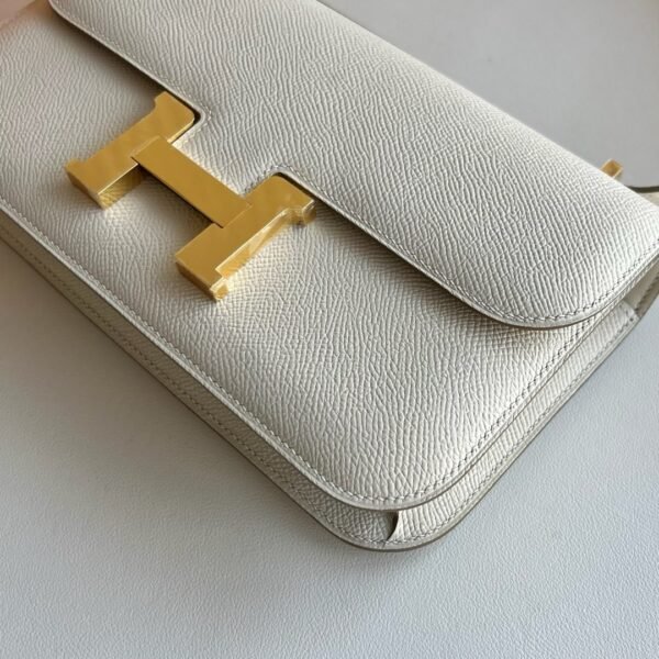 In stock🌟 Constance elan 23cm🪞 Mirror model Epsom Color: Ck10 Milkshake White Craie Gold buckle First-class craftsmanship Fully handmade wax thread stitching - 图片 2
