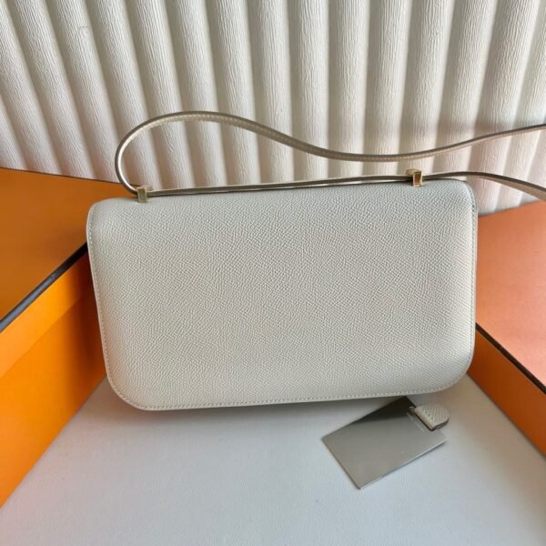 In stock🌟 Constance elan 23cm🪞 Mirror model Epsom Color: Ck10 Milkshake White Craie Gold buckle First-class craftsmanship Fully handmade wax thread stitching - 图片 9