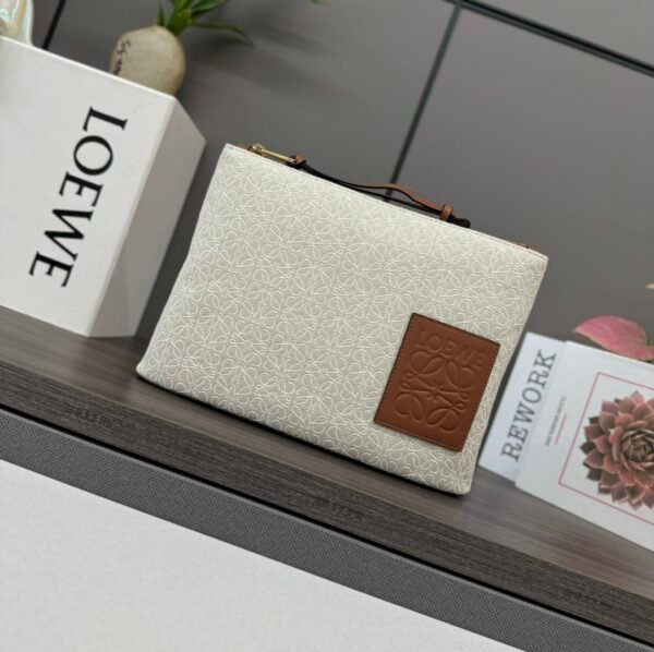 LO℮w℮🌟Jacquard canvas clutch bag for men and women👫
