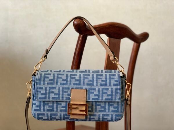 【Medium Baguette Handbag】Light blue denim - 图片 3