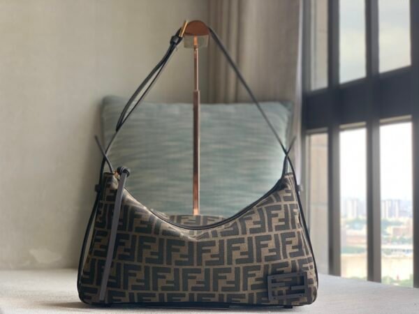 [Simply FENDI Medium Handbag] F348 Old Flower Coffee Color