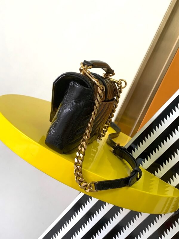 👄College shiny cracked mini messenger bag - 图片 2