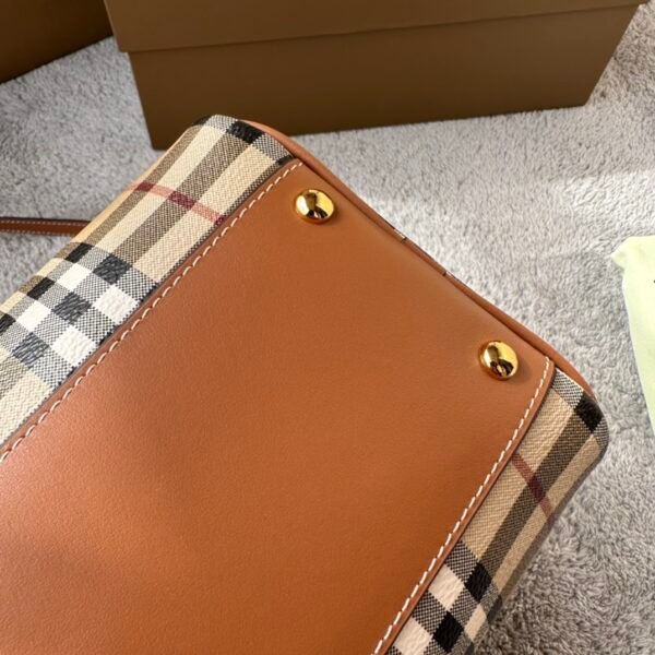 Vintage plaid Boston bag 😘 Retro and fashionable, cute tote bag - 图片 3