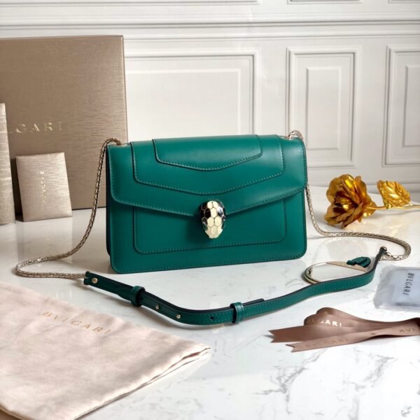 Bulgari Fetal Cow Series Hardware Upgraded Edition Malachite Snake Head