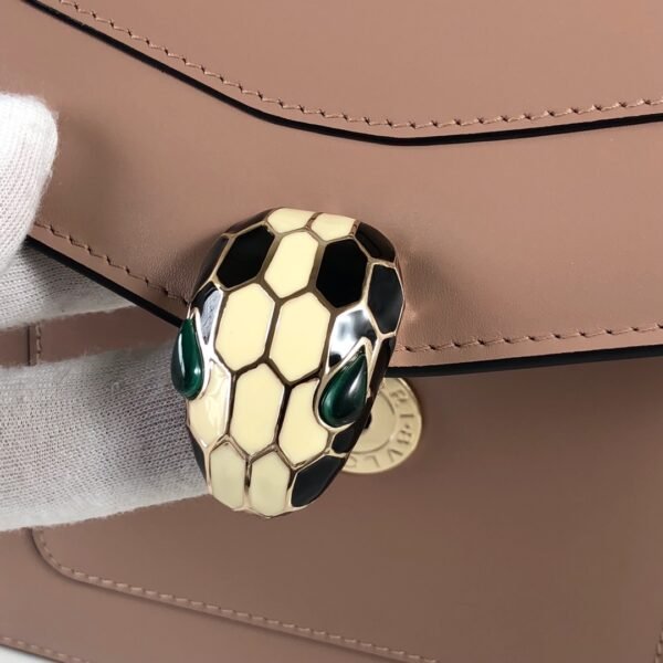 Bulgari Serpenti Forever series Hardware Upgraded Edition Malachite Snake Head Popular Milk Tea Color - 图片 6