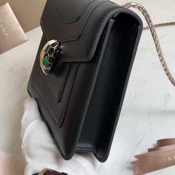 Bulgari Fetal Cow Series Black Hardware Upgraded Edition Malachite Snake Head👵 - 图片 6