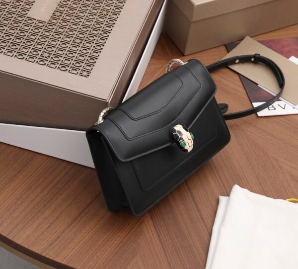 Bulgari fetal cow series malachite snake head black leather is delicate and soft, the leather is glossy [Seduction] 💃 - 图片 5