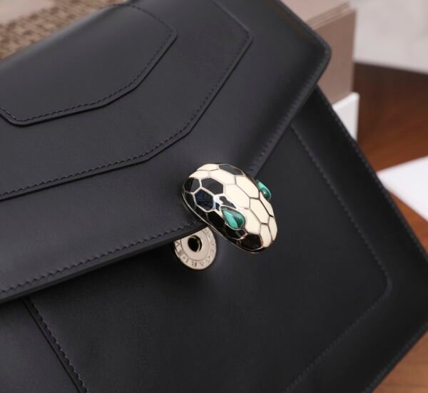 Bulgari Fetal Cow Series Malachite Snake Head Organ Large Three-Layer - 图片 8