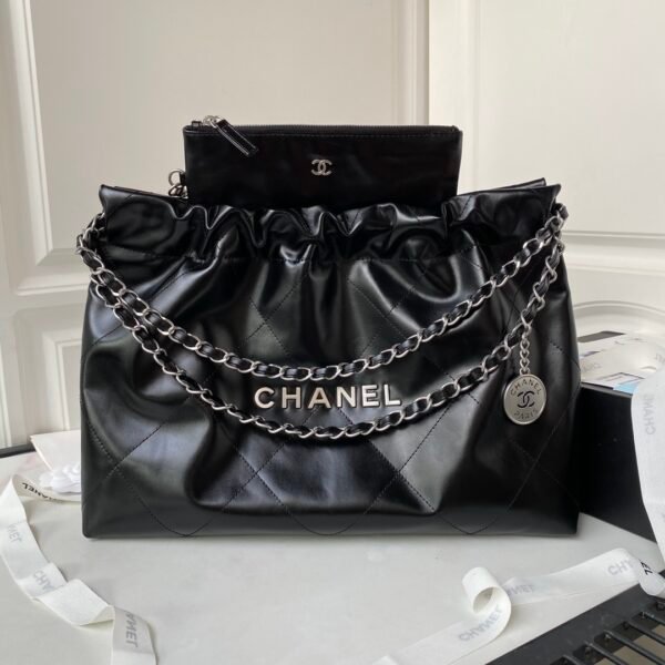 Silver chain Chanel♏️24c❄️ horizontal version garbage bag hot 22 bag shopping bag AS4486