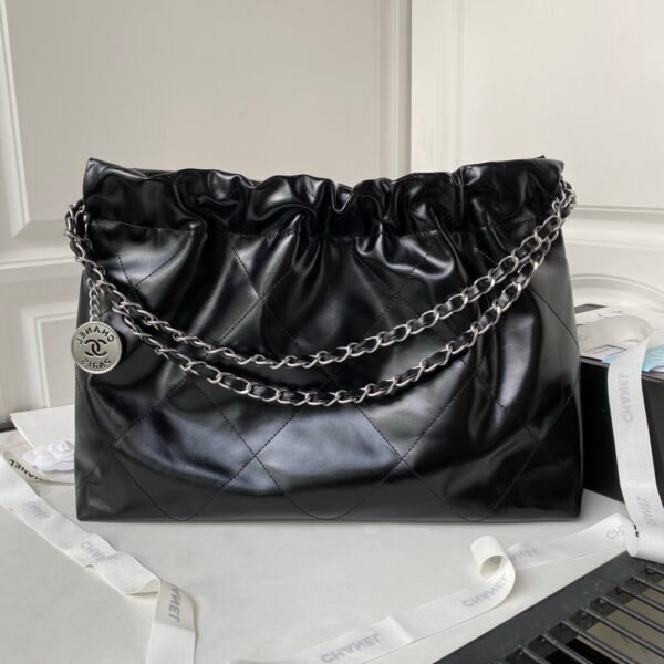 Silver chain Chanel♏️24c❄️ horizontal version garbage bag hot 22 bag shopping bag AS4486 - 图片 2