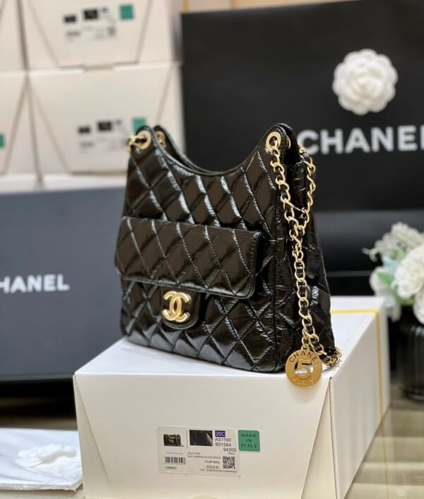 23C early spring holiday new models This season's most popular No. 5 gold coin tag hobo hippie bag - 图片 9