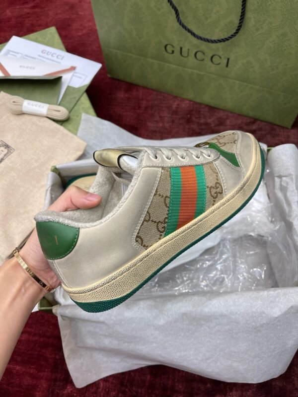 Gucci screener series dirty shoes, purchasing agent-level "double G green" unisex style Women's and men's styles - 图片 8