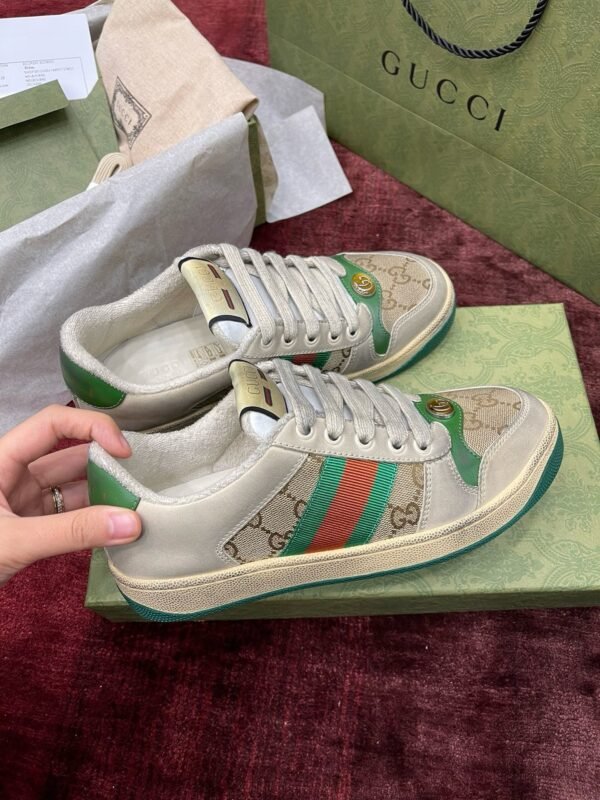 Gucci screener series dirty shoes, purchasing agent-level "double G green" unisex style Women's and men's styles - 图片 4