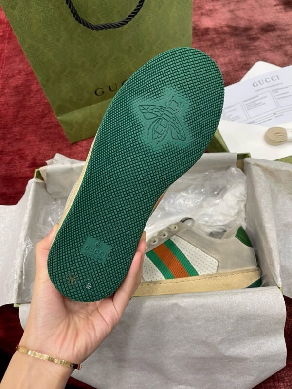 Gucci Screener series dirty shoes, purchasing-level "green leather", unisex style Women's style Men's style - 图片 2