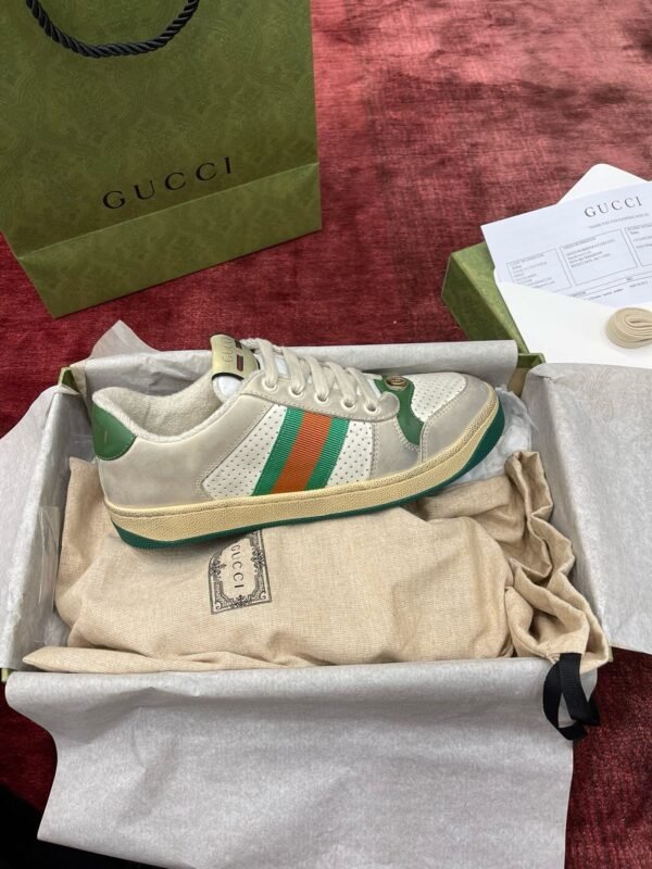 Gucci Screener series dirty shoes, purchasing-level "green leather", unisex style Women's style Men's style - 图片 5