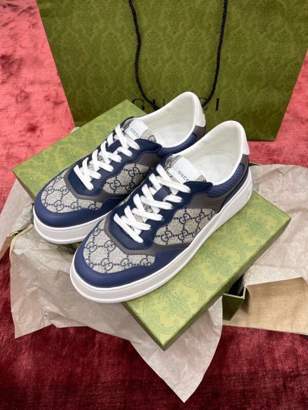 Gucci Biscuit Shoes Series Purchasing Level "Navy Blue" Men's - 图片 9