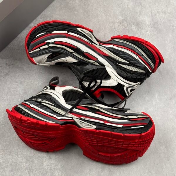 Balenciaga Platform thick-soled lace-up dad shoes 17th generation black, white, red, gray and red Exclusive craftsmanship, exaggerated shoe shape, super thick sole - 图片 9