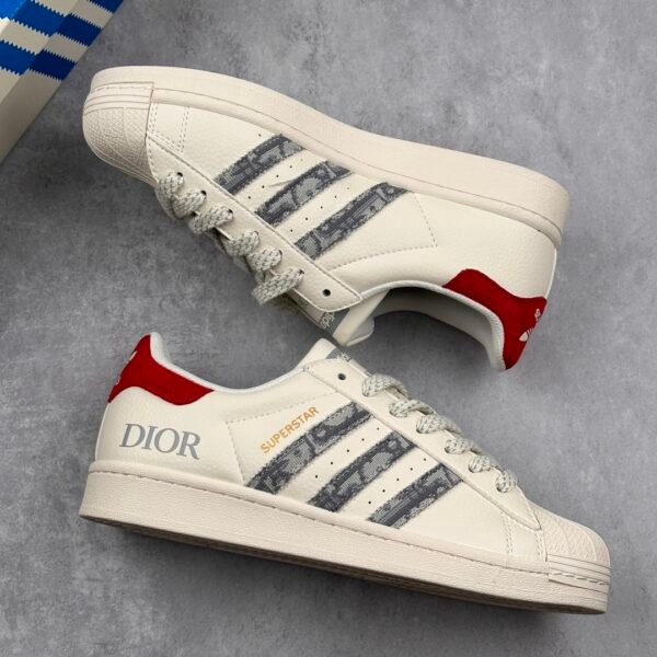 Adidas Originals Superstar x DIOR joint shell head series low-top classic versatile casual sports shoes - 图片 9